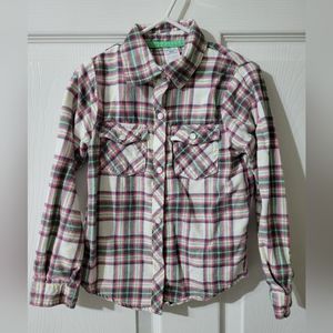 Carters Adorable Peppermint Princess Girls Flannel Plaid Shirt Top size …